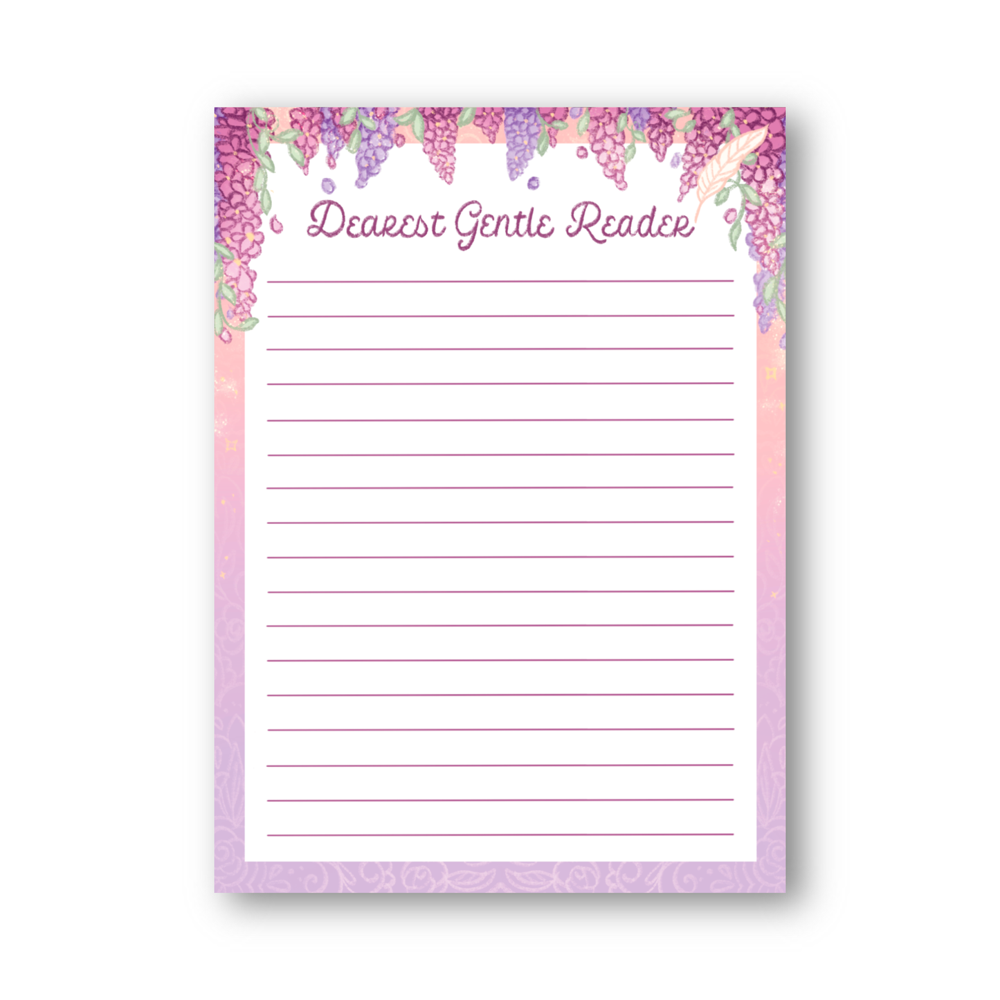 Dearest Gentle Reader Notepad: Belly band + plastic sleeve