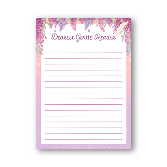 Dearest Gentle Reader Notepad: Belly band + plastic sleeve
