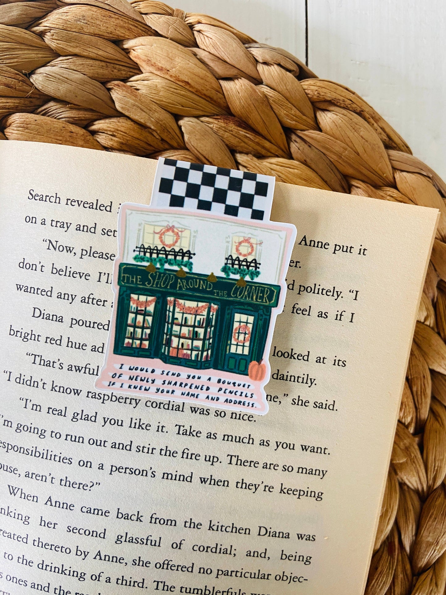Fall Shop Around the Corner Magnetic Bookmark