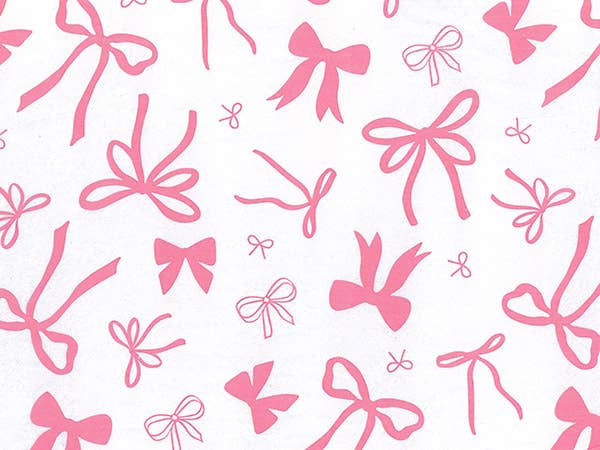 Classic Print Tissue Paper Bulk Packed Sheets: Coquette Bows / 120 Pack / 20x30"