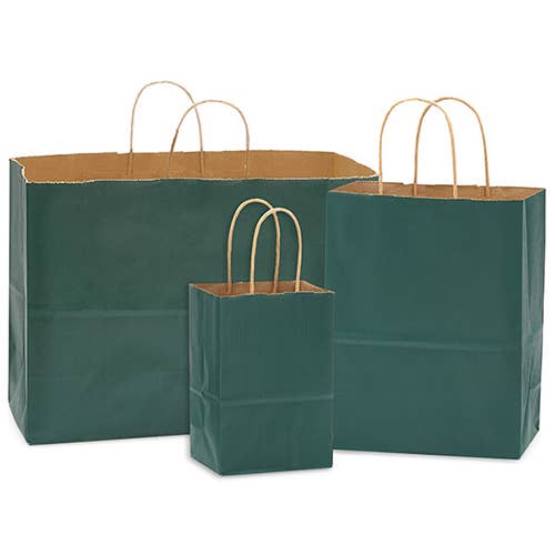 Recycled Kraft Color Paper Retail Shopping Bags: Christmas Red / 25 Pack / Queen 16x6x19.25"