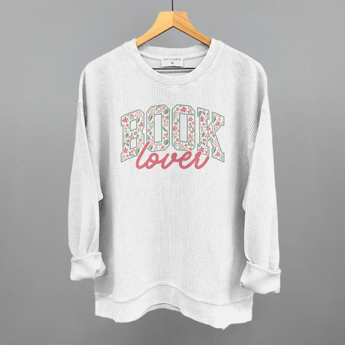 Book Lover Floral Arch + Script: White / XL / Tee