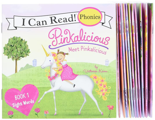 Pinkalicious 12-Book Phonics Fun!: Includes 12 Mini-Books Featuring Short and Long Vowel Sounds (My First I Can Read) cover image