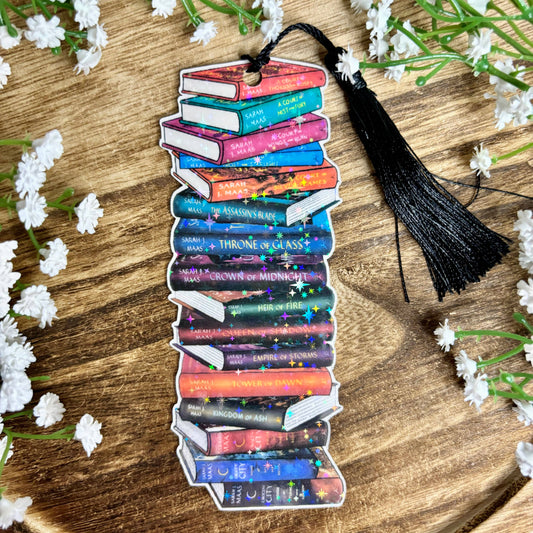 SJM Books Bookstack Cardstock Bookmark: with tassle
