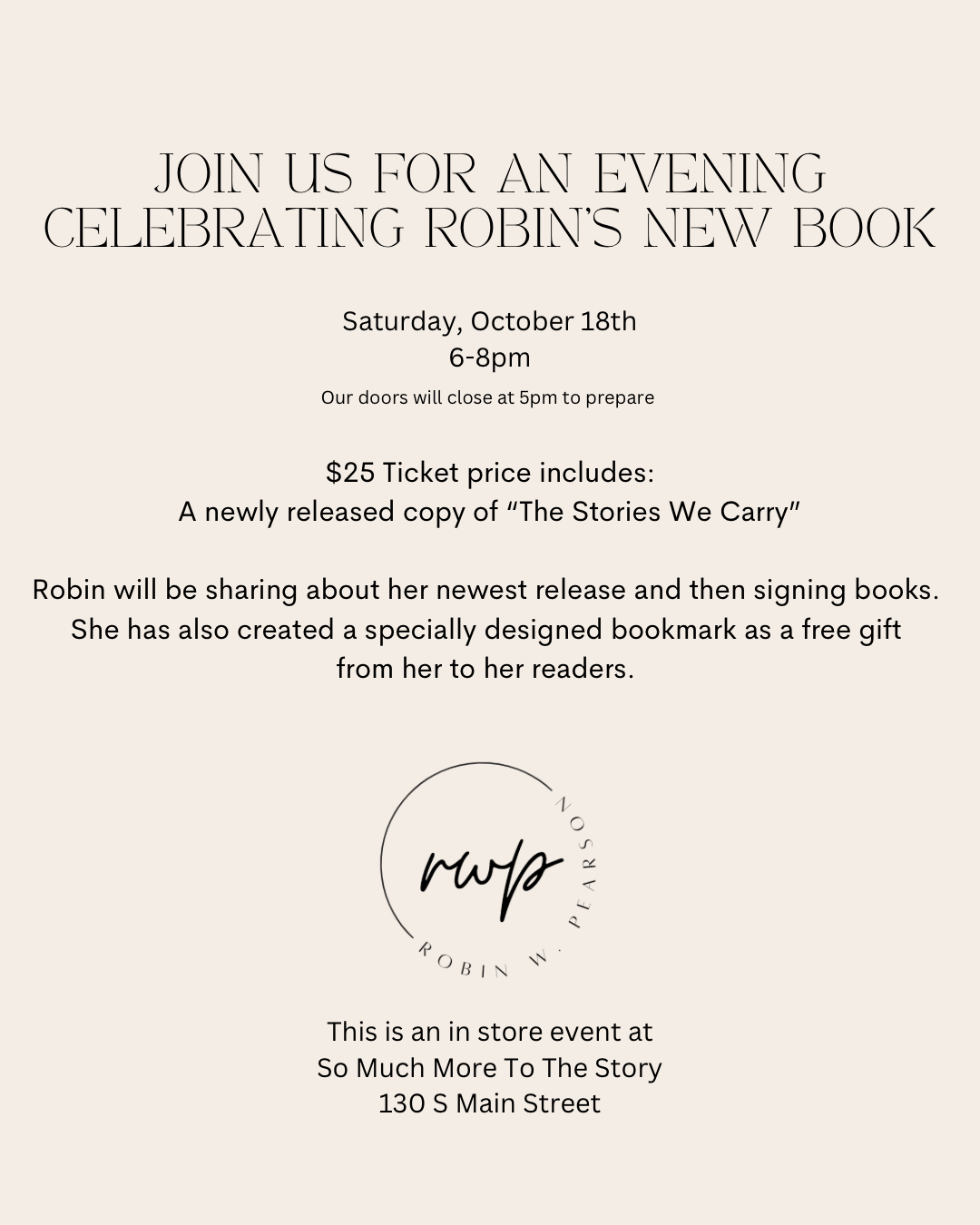 Author Event with Robin W. Pearson