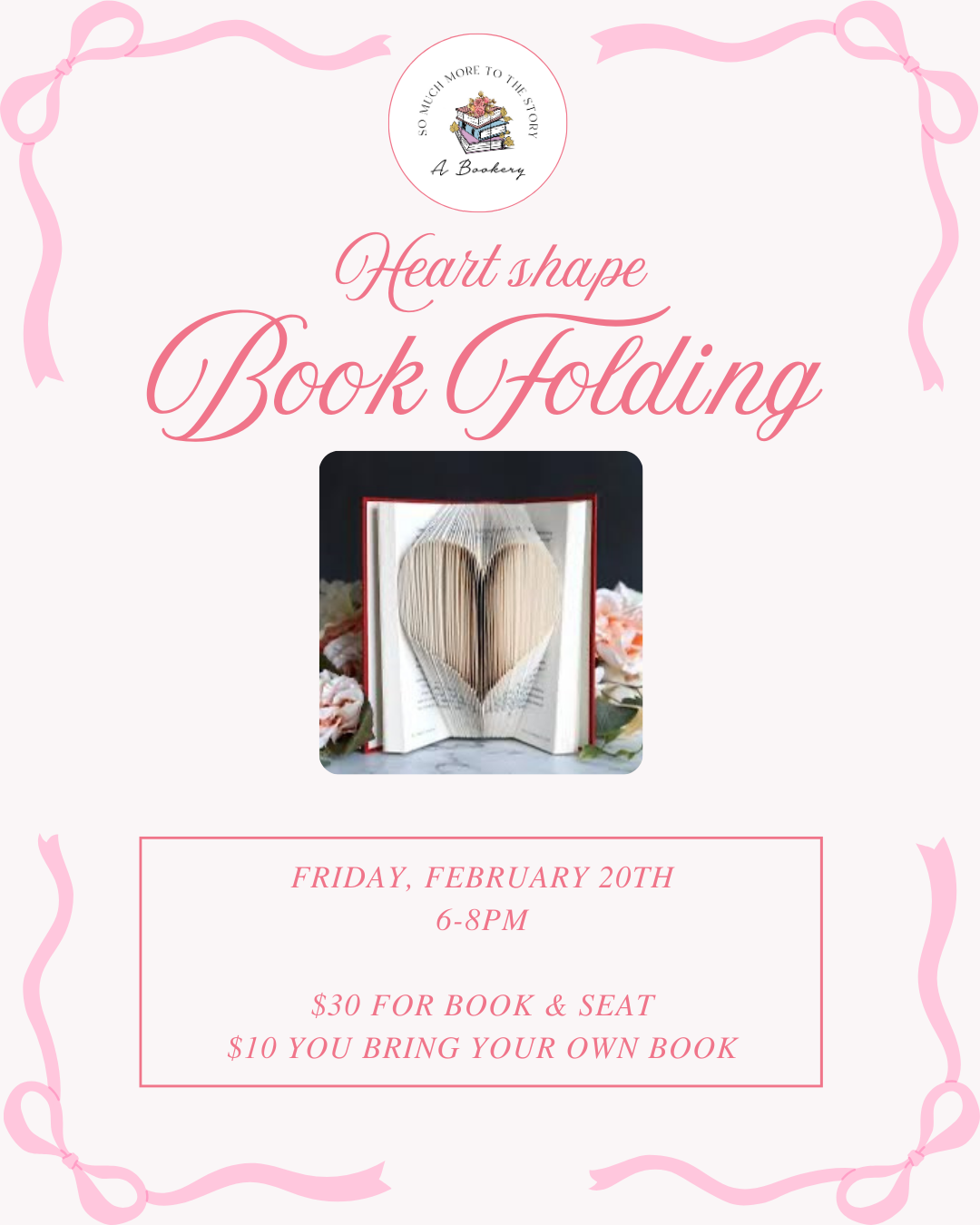 Heart Shaped Book Folding - $10 ticket