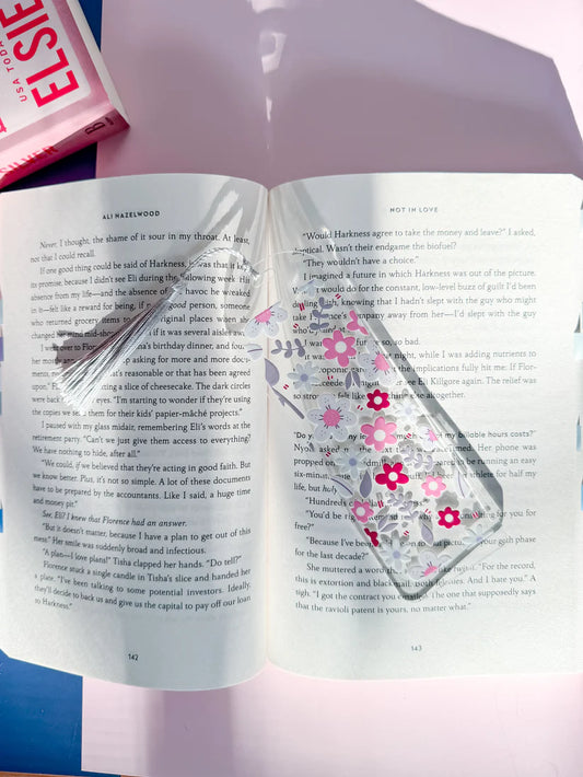 Blue Florals Acrylic Bookmark