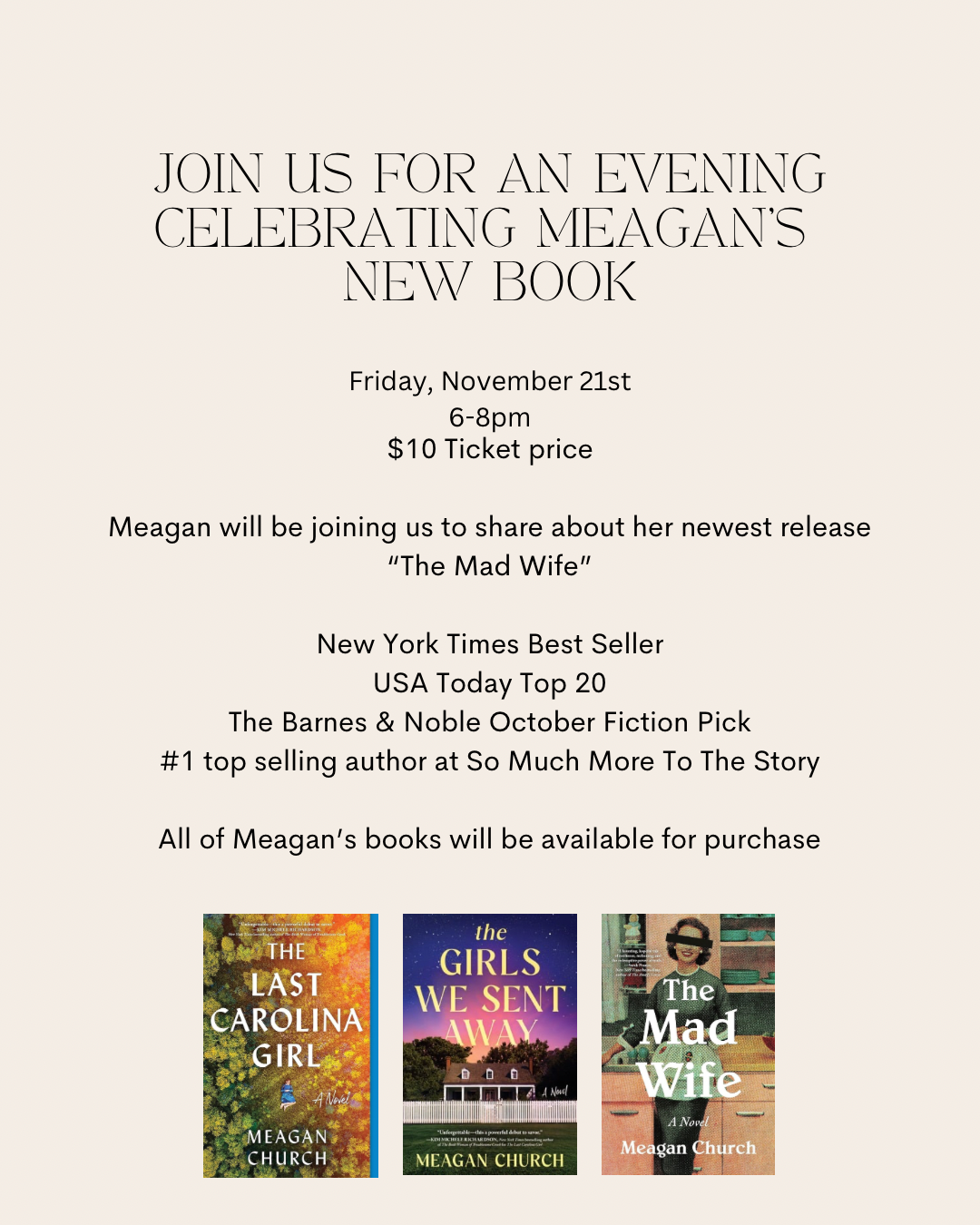 Author Event with Meagan Church