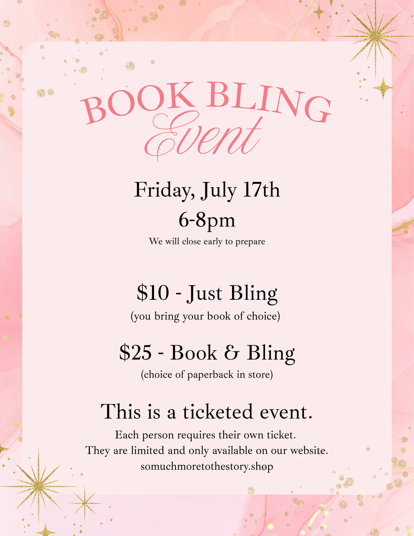 Just Bling ticket