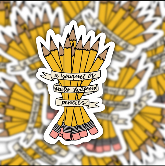 Bouquet of Newly Sharpened Pencils Sticker