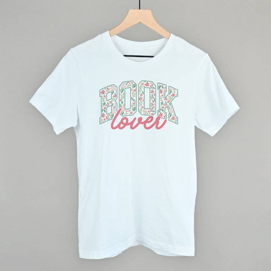 Book Lover Floral Arch + Script: White / M / Tee