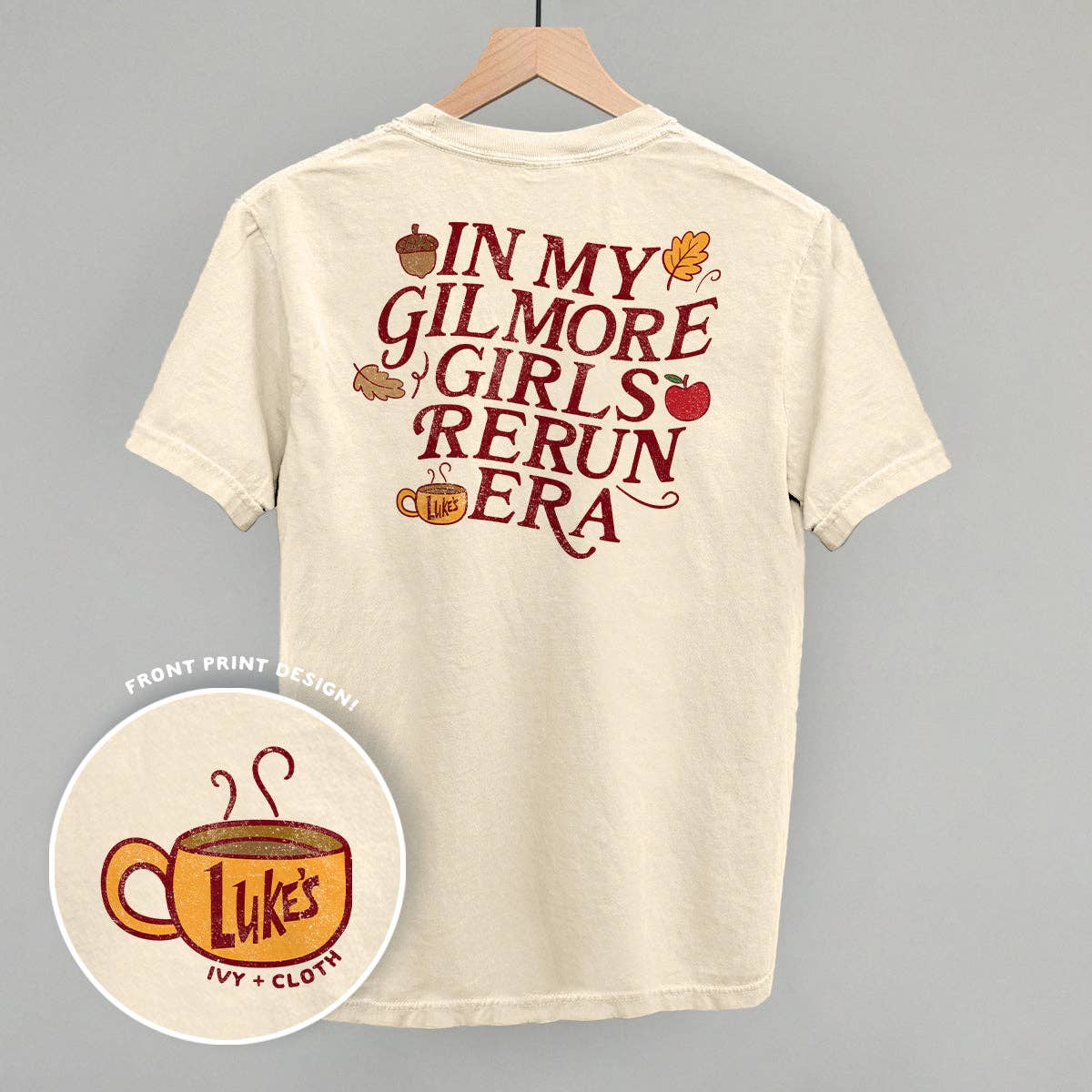 In My Gilmore Girls Rerun Era (Back Print): Ivory / XL / Comfort Colors Tee