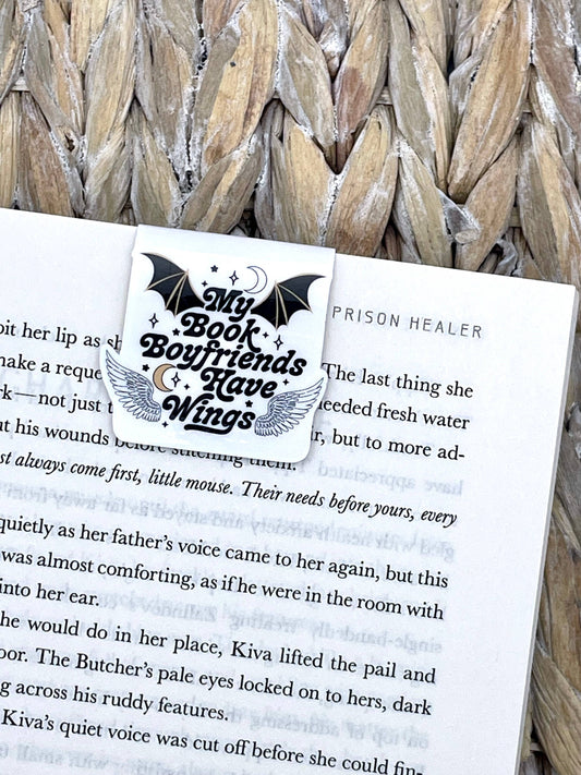 My Book Boyfriends Have Wings | Magnetic Bookmark: Holographic Sparkle