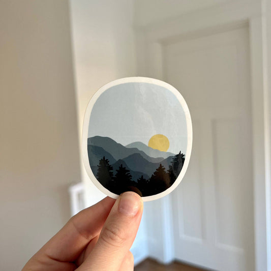 Waterproof Vinyl Sticker, Blue Ridge Mountains