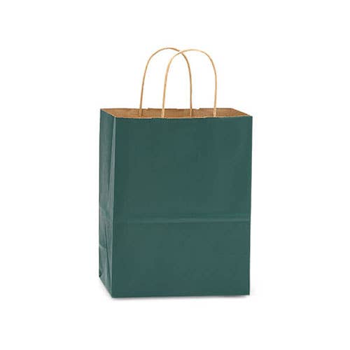 Recycled Kraft Color Paper Retail Shopping Bags: Christmas Red / 25 Pack / Queen 16x6x19.25"