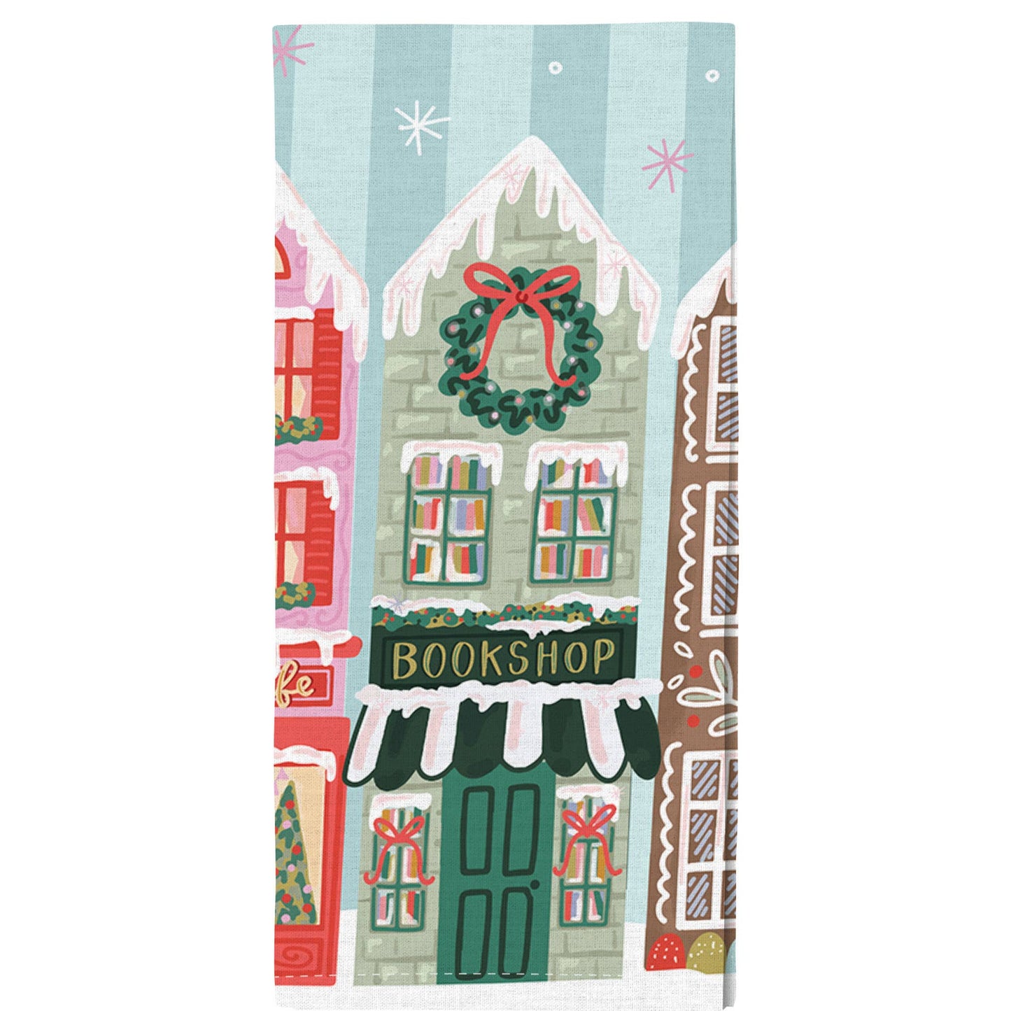 Holiday Shoppes Christmas Tea Towel