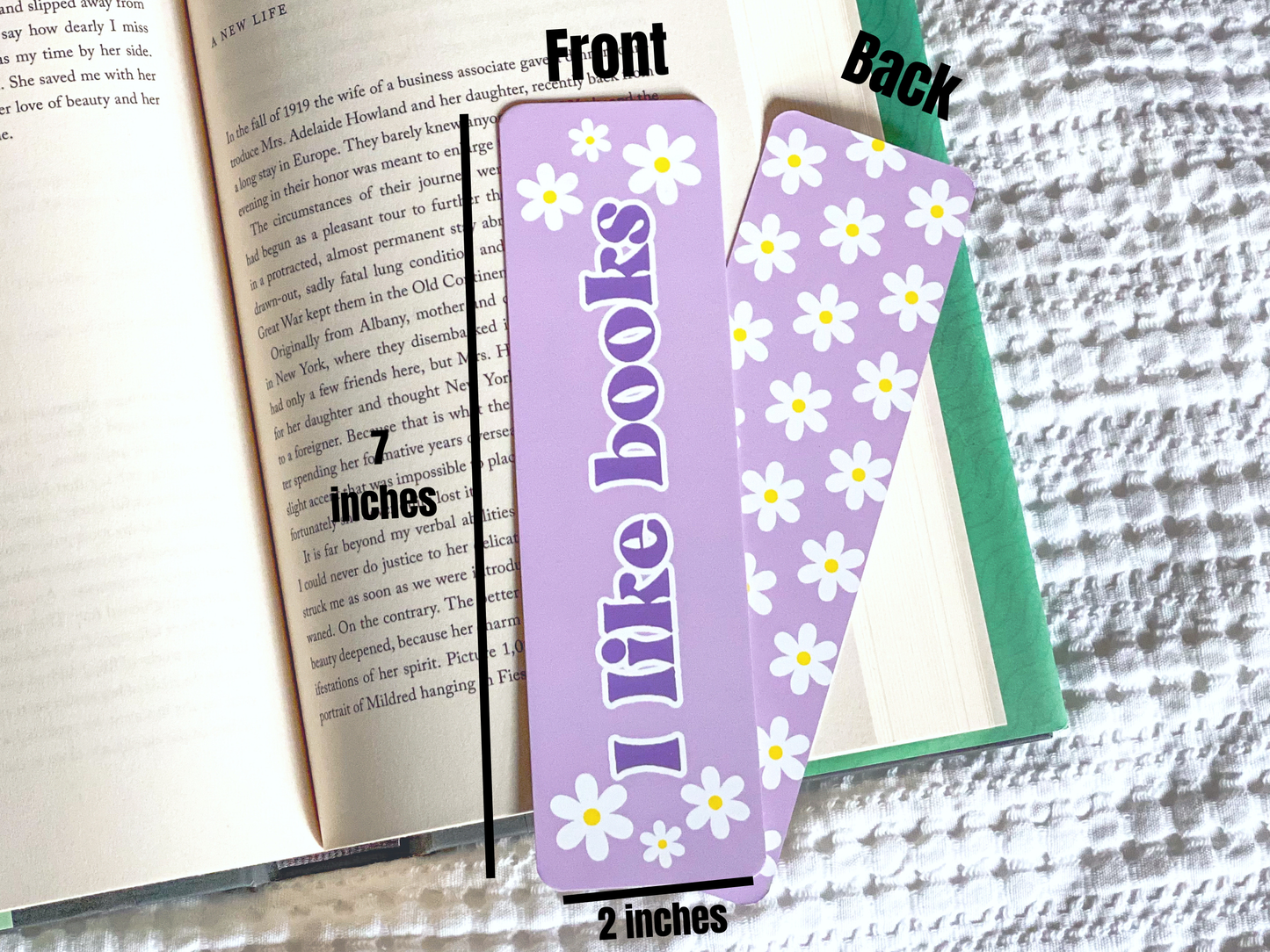 I Like Books & Reading Bookmark, Cute Bookish Gift: I Like Books