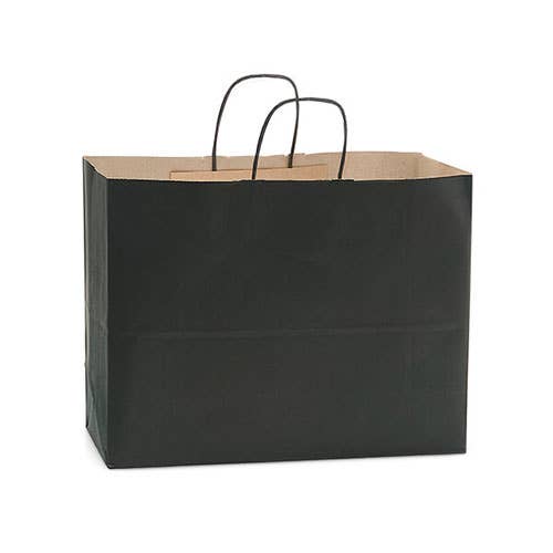 Recycled Kraft Color Paper Retail Shopping Bags: Christmas Red / 25 Pack / Queen 16x6x19.25"