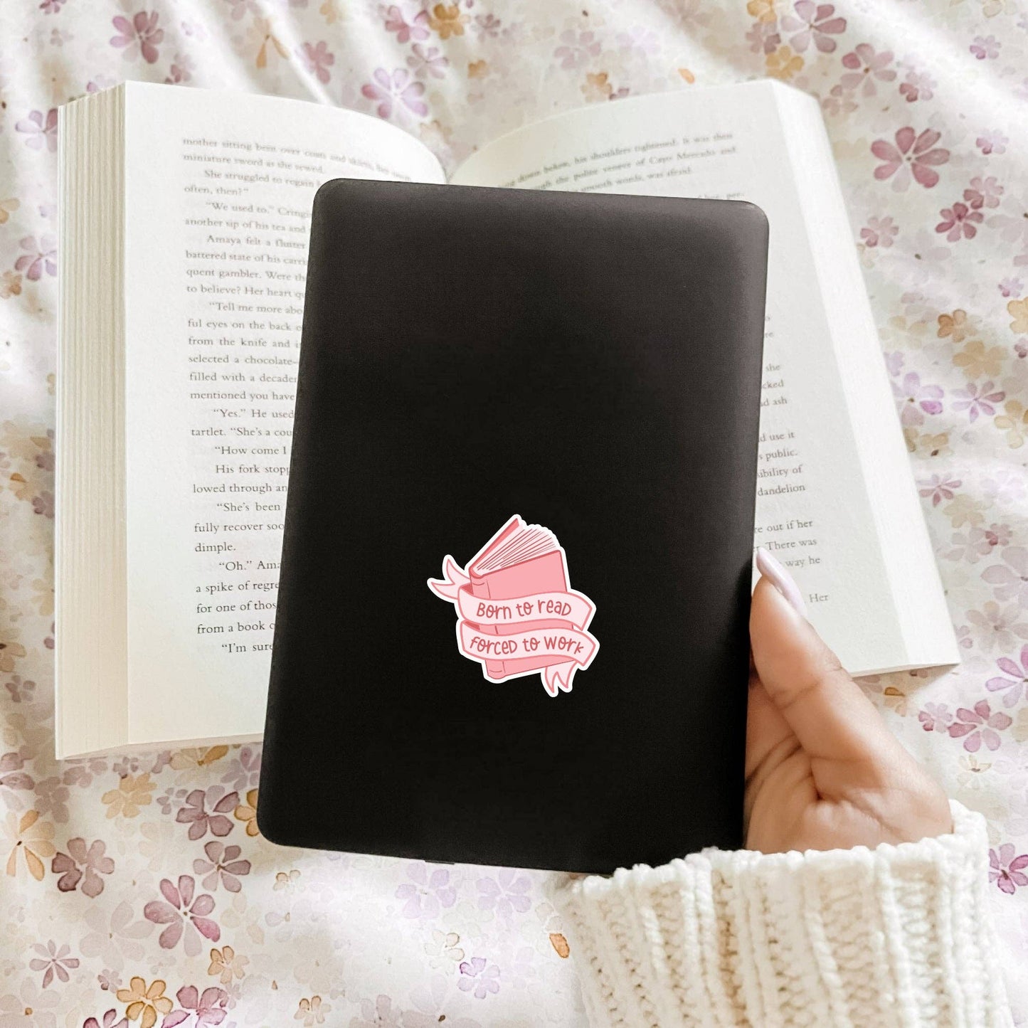 Born To Read Forced To Work (Decal): One Size