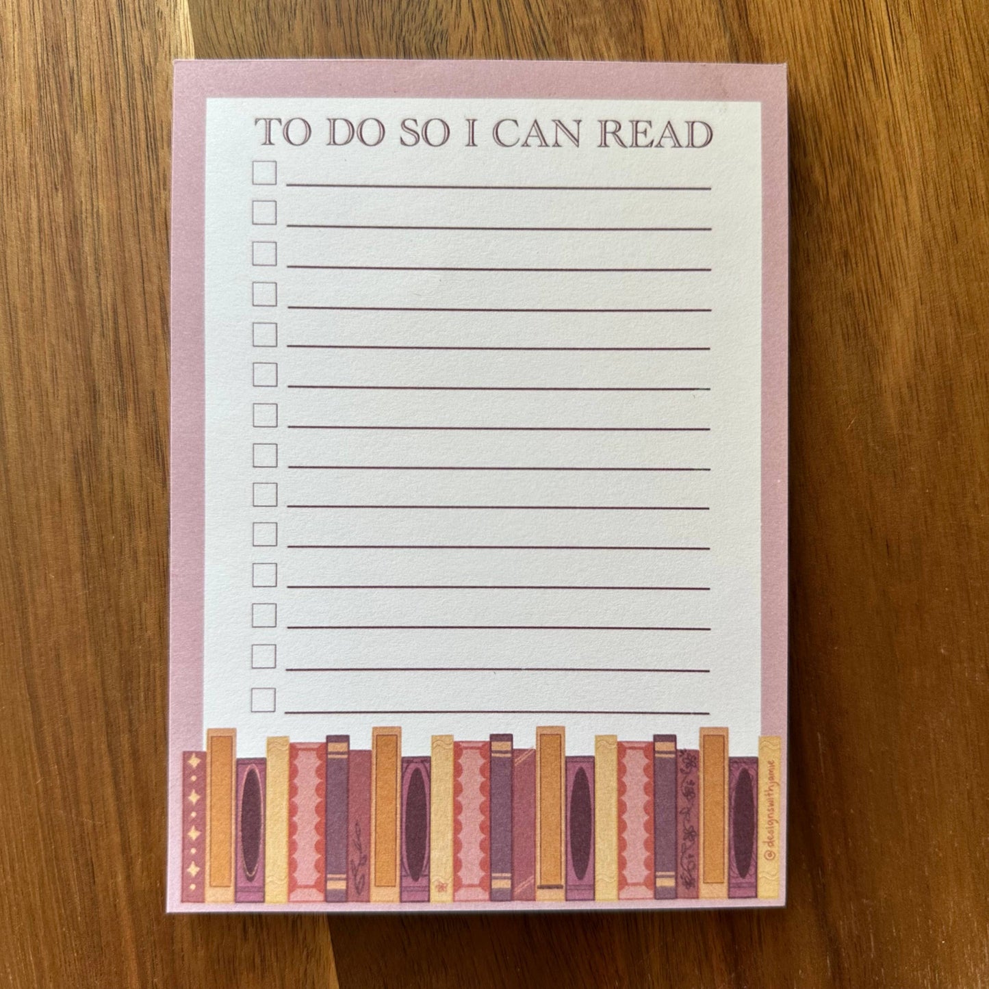To Do So I Can Read Notepad: Belly band only