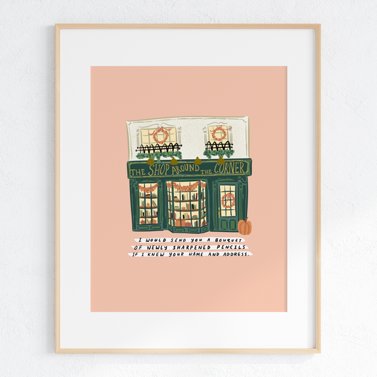 Fall Shop Around the Corner -  Bookish Art Print : Small