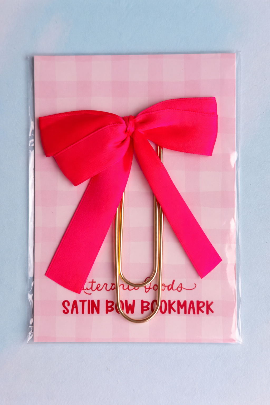 Satin Bow Bookmark - Hot Pink Coquette
