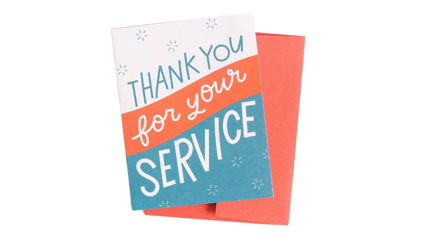 Thank You For Your Service Greeting Card