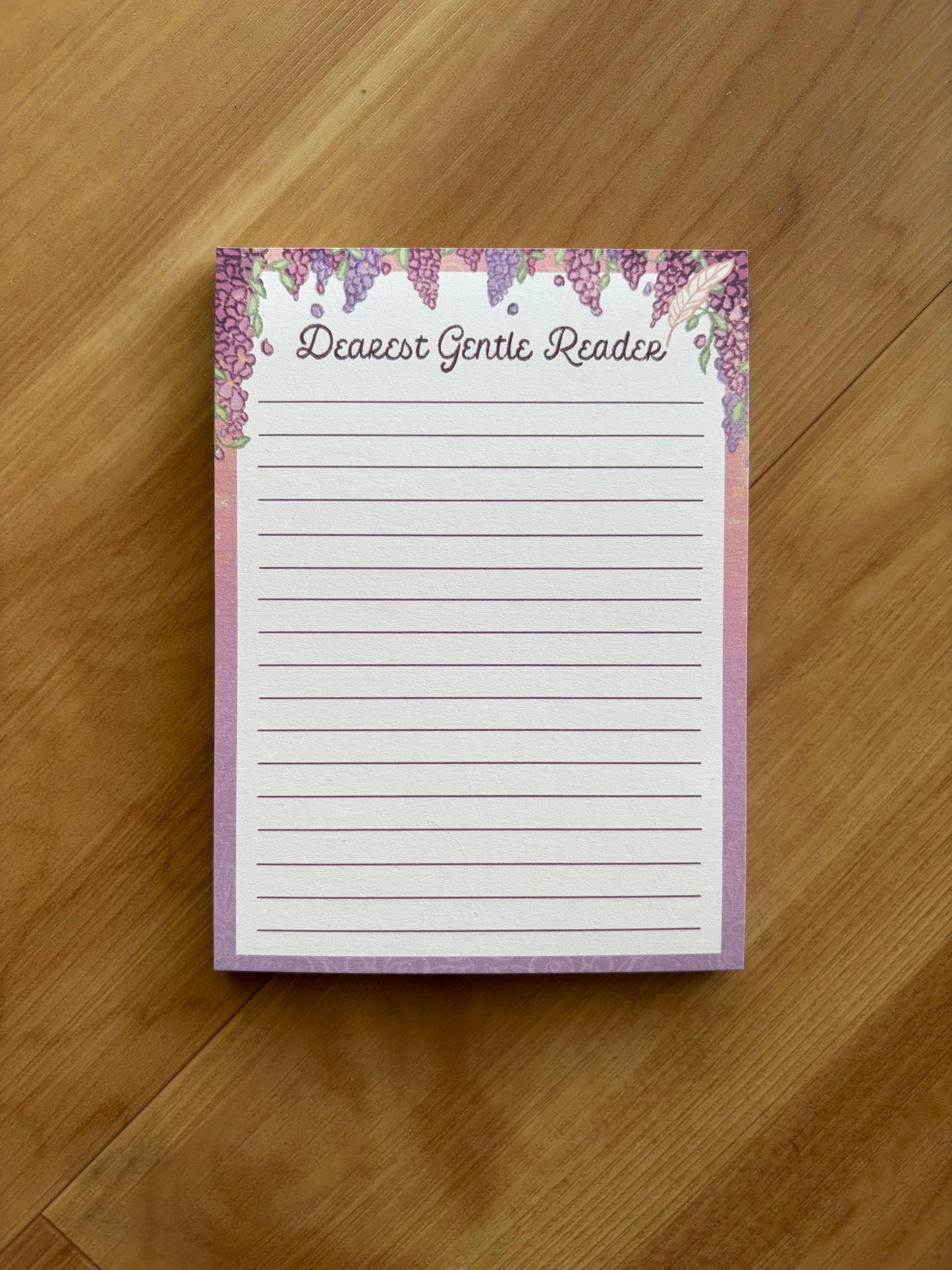 Dearest Gentle Reader Notepad: Belly band + plastic sleeve