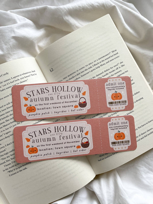 Autumn Festival Bookmark | Gilmore Girls Pumpkin Fall Bookmark: Without tassel