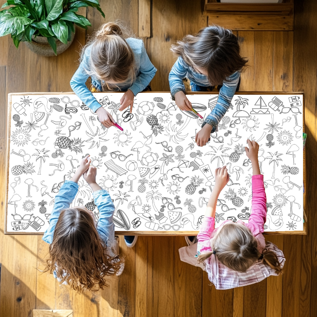 Beach Coloring Tablecloth