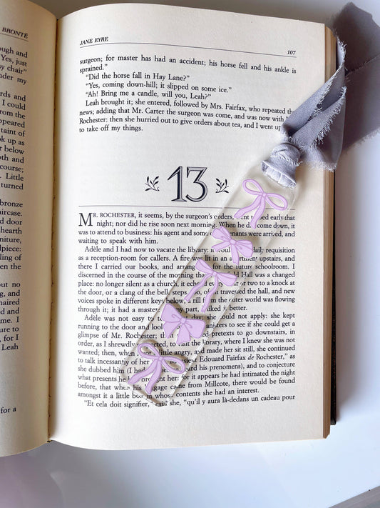 Acrylic Bookmarks-multiple styles available: Light pink bows