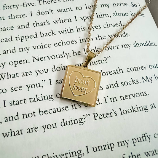 Book Lover Necklace: Gold / 18"