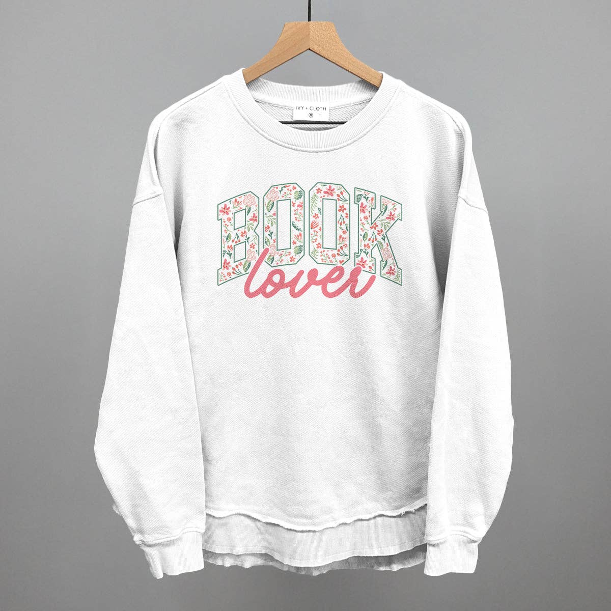 Book Lover Floral Arch + Script: White / XL / Tee