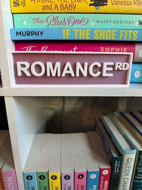 Library Street Signs-Book Genre Street Signs: Rose Gold / Romance Lane