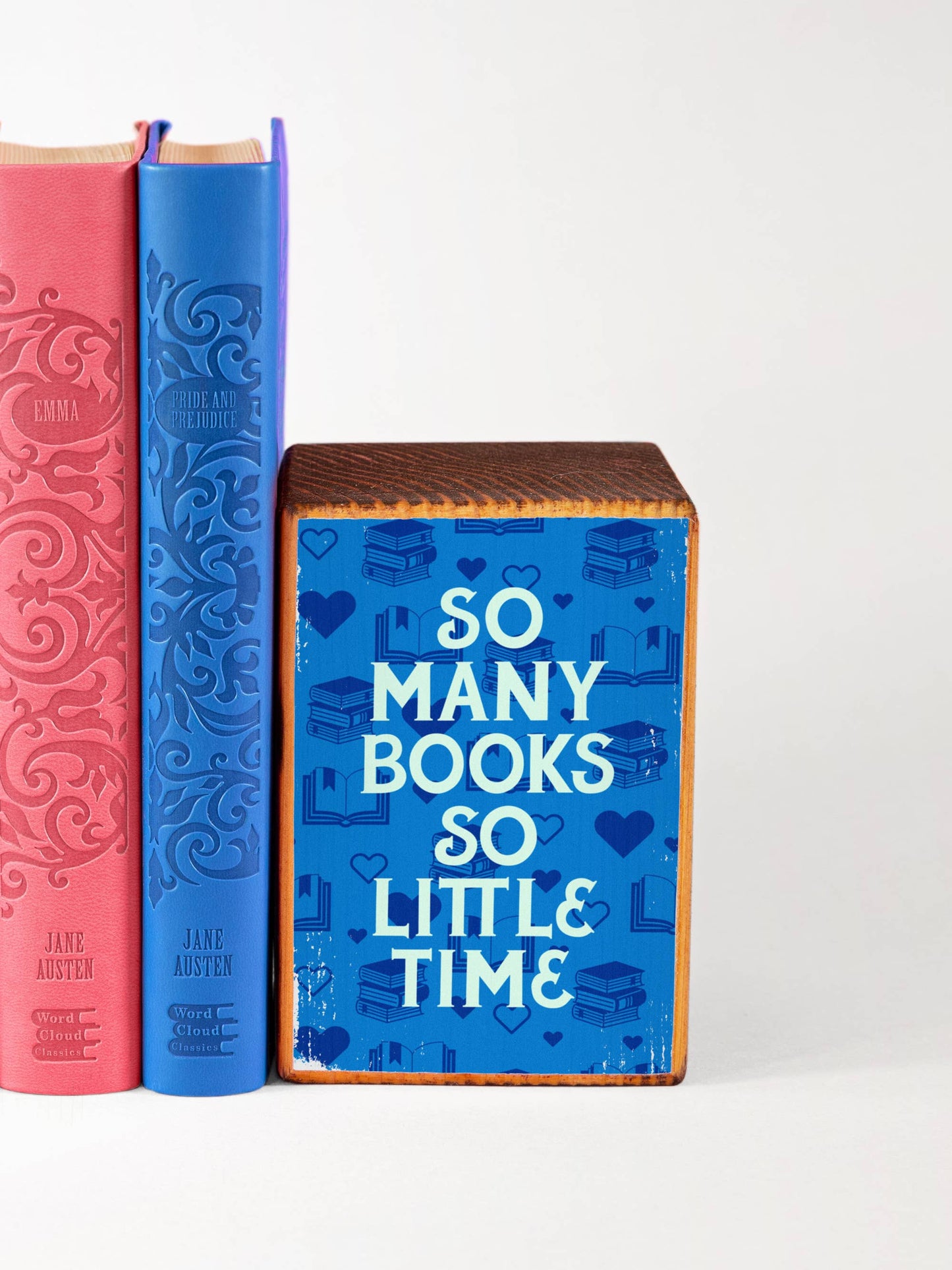 So Many Books So Little Time Bookend (sold individually): Pink