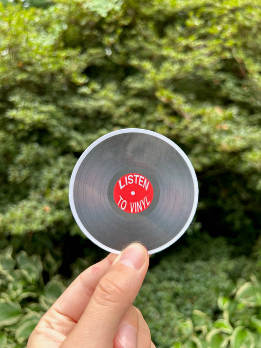 “Listen to Vinyl” Record Sticker