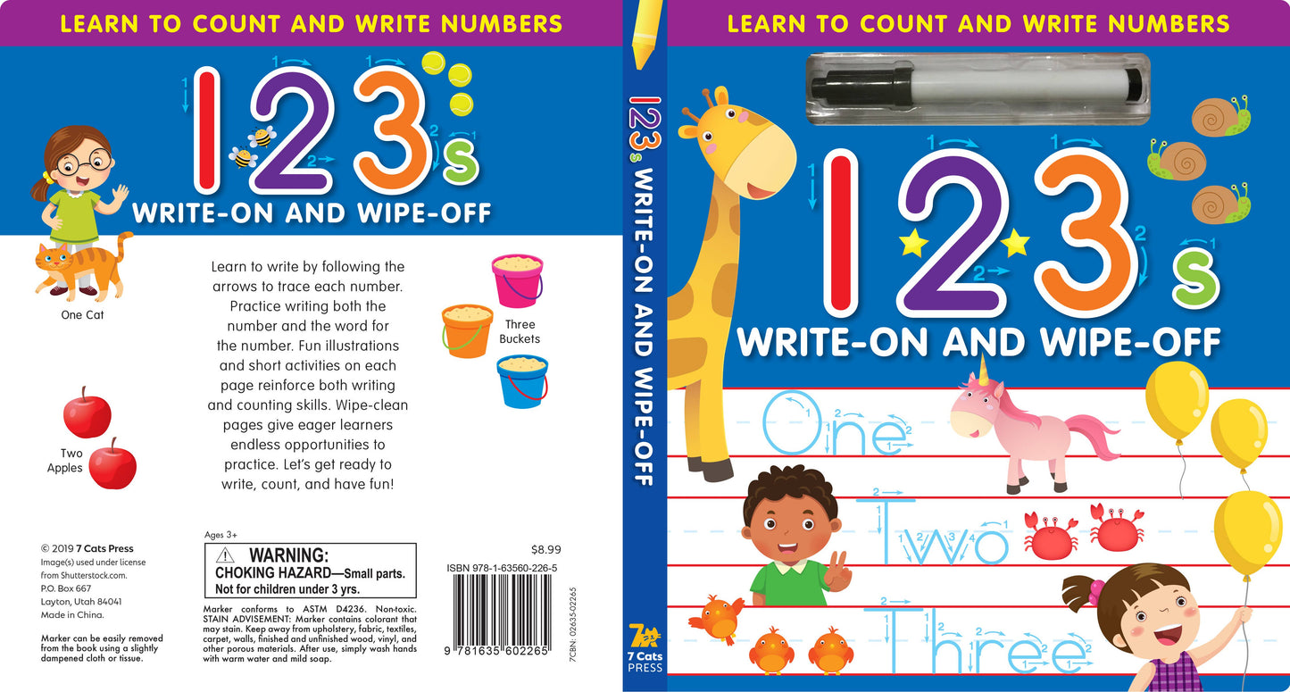 123s Write-On and Wipe-Off: Learn to Count and Write Numbers