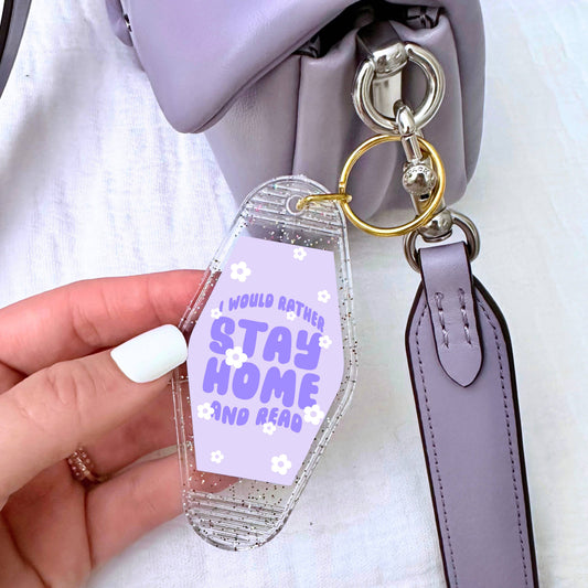 Funny Book Bookish Bookstore Books Motel Keychain: Standard: Loose / Glossy