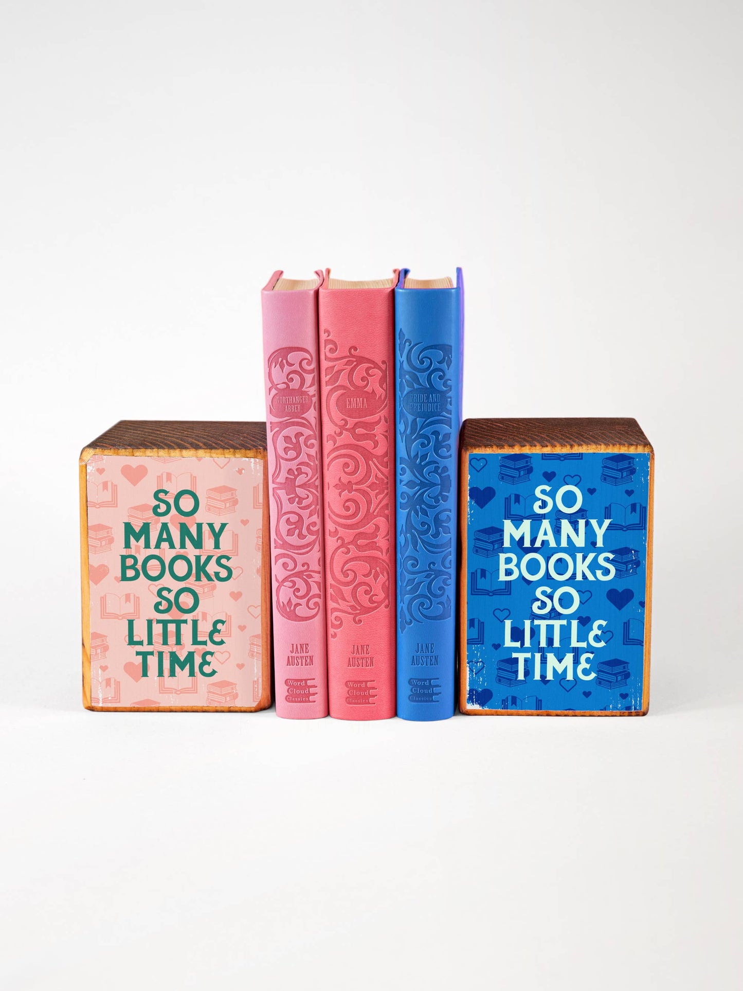 So Many Books So Little Time Bookend (sold individually): Pink
