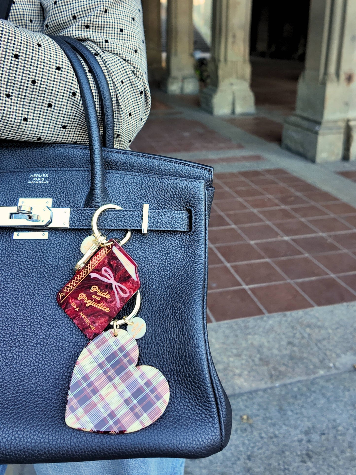 Hand-painted Pride & Prejudice Book Bag Charm + Keychain