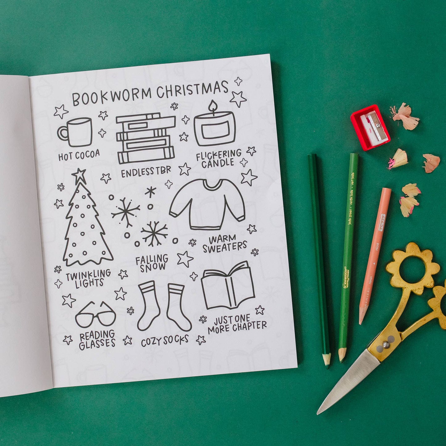 Merry Bookmas Holiday Coloring Book