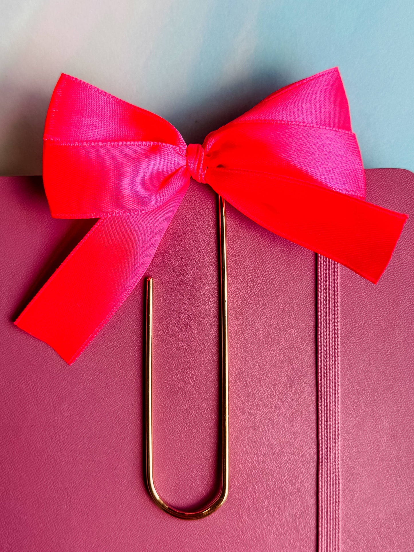 Satin Bow Bookmark - Hot Pink Coquette