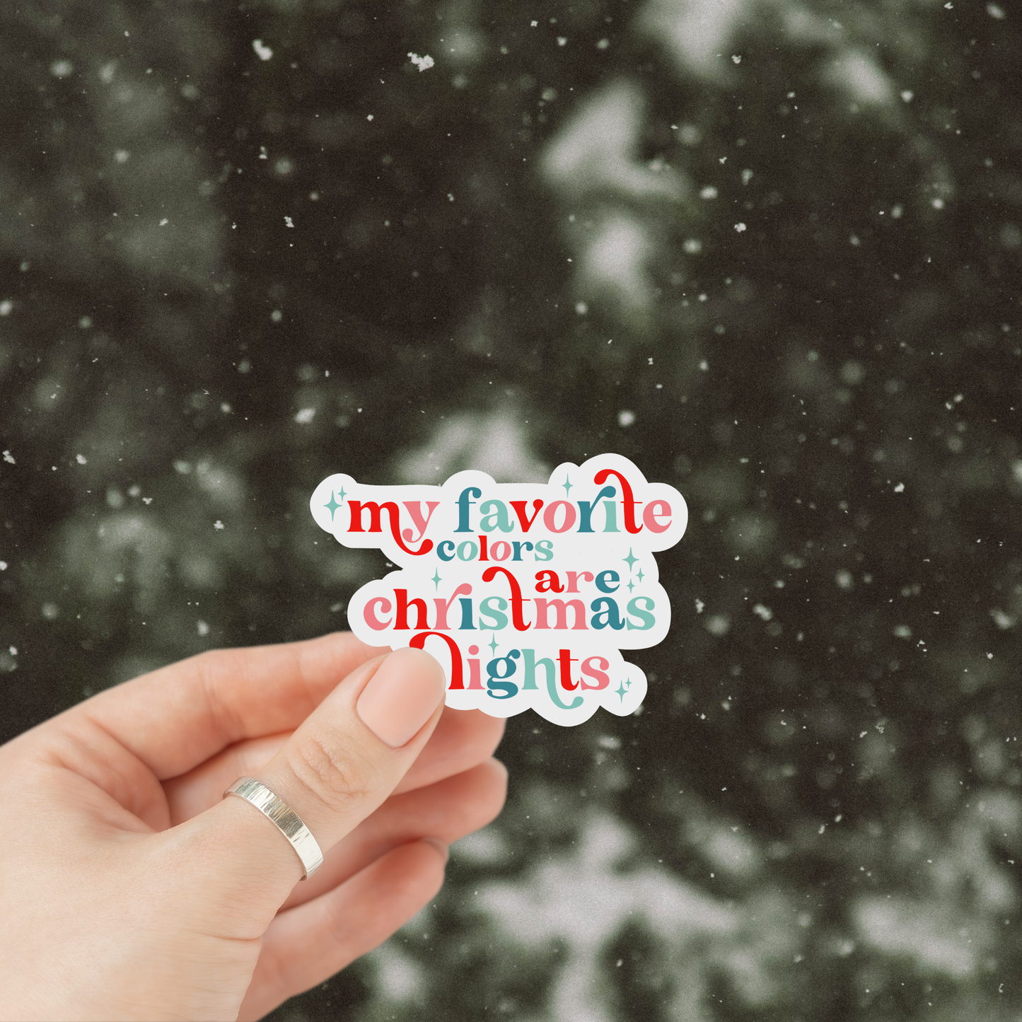 My Favorite Color is Christmas Lights  Waterproof Sticker