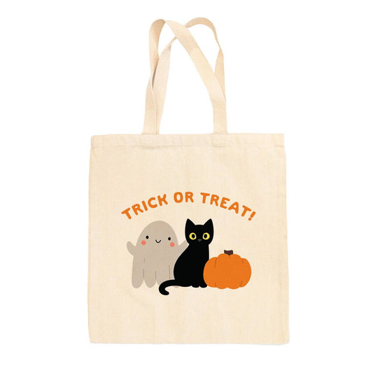 Trick Or Treat Cat Doodle Tote Bag: One Size
