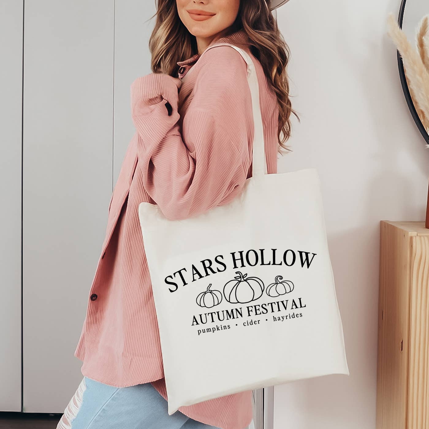 Gilmore Girls Stars Hollow Autumn Festival Tote, Black Print