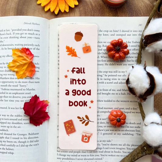 Fall Into A Good Book Bookmark