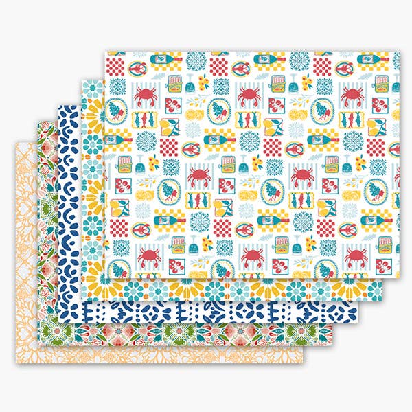 Classic Print Tissue Paper Bulk Packed Sheets: Americana Bows / 120 Pack / 20x30"