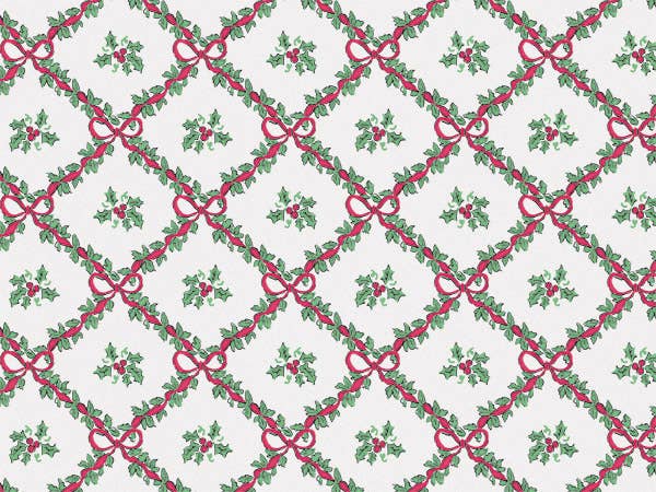 Christmas Print Bulk Tissue Paper: Christmas Bows / 120 Pack