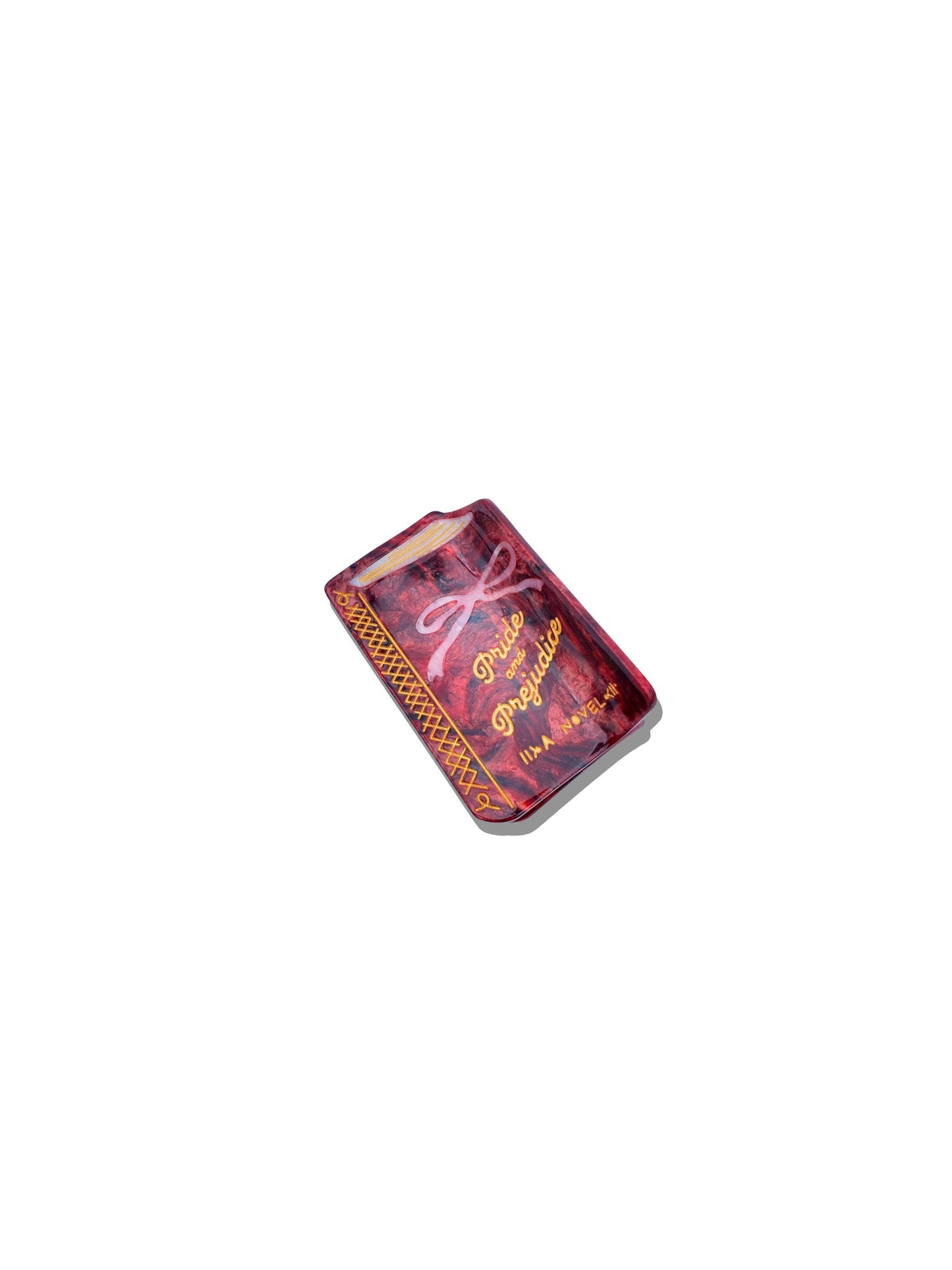 Hand-painted Mini Pride & Prejudice Book Claw Hair Clip