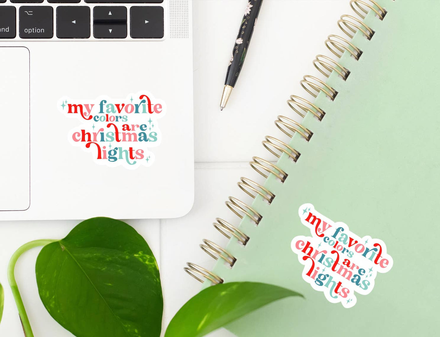 My Favorite Color is Christmas Lights  Waterproof Sticker